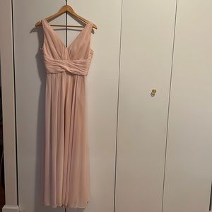 Amsale pink bridesmaid dress